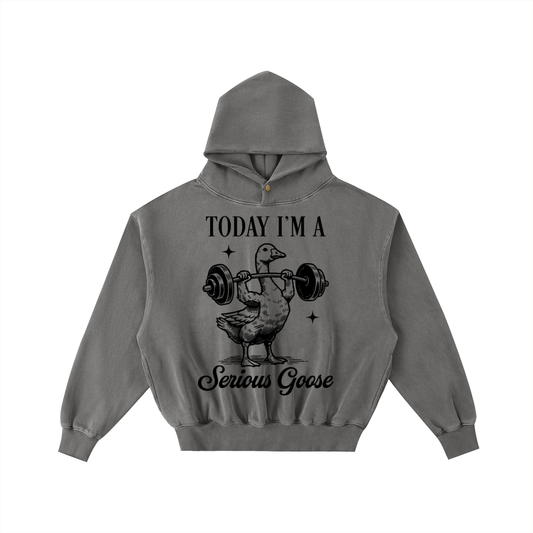 Frayed Enzyme Washed Fleece Hoodie