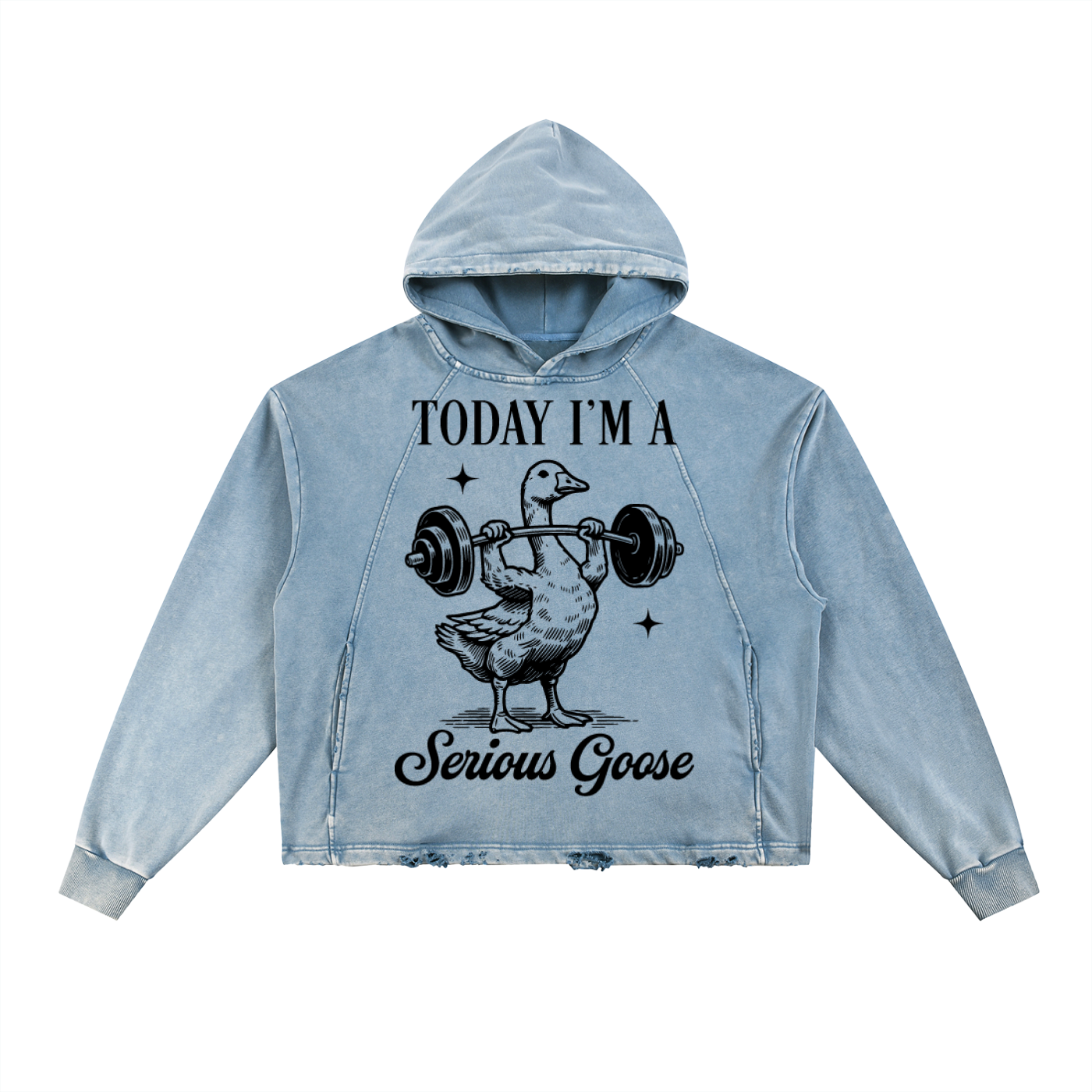 Vintage Washed Frayed-Hem Hoodie