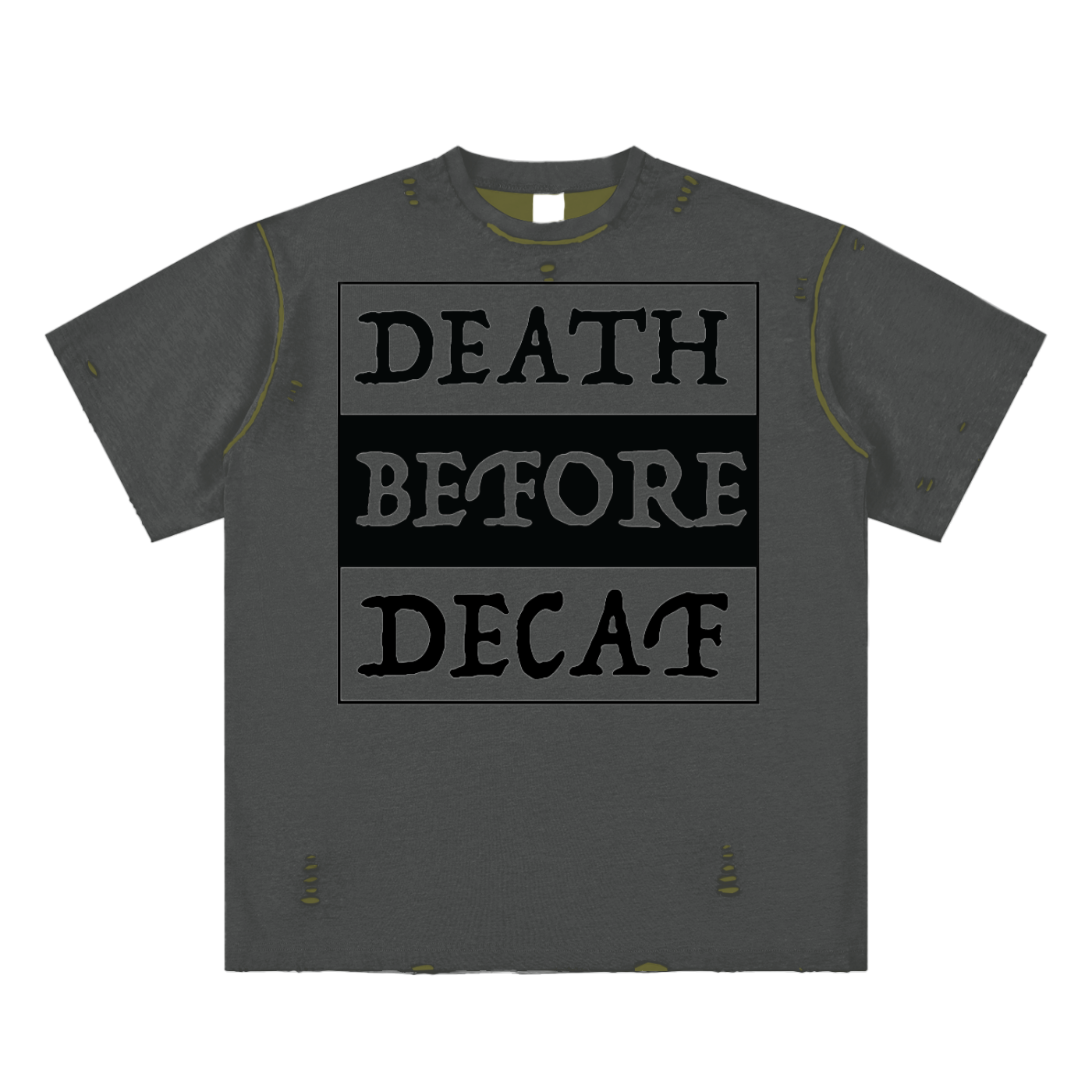Death Before Decaf Reversible T-shirt
