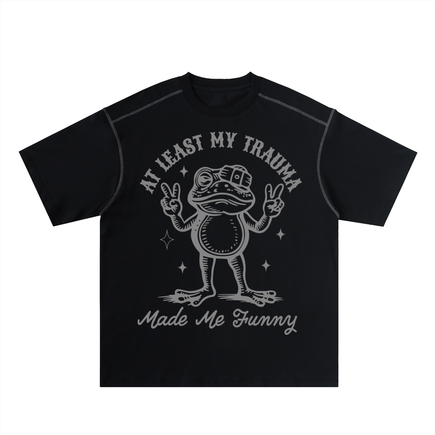 Oversized Contrast-Stitched Cotton Tee