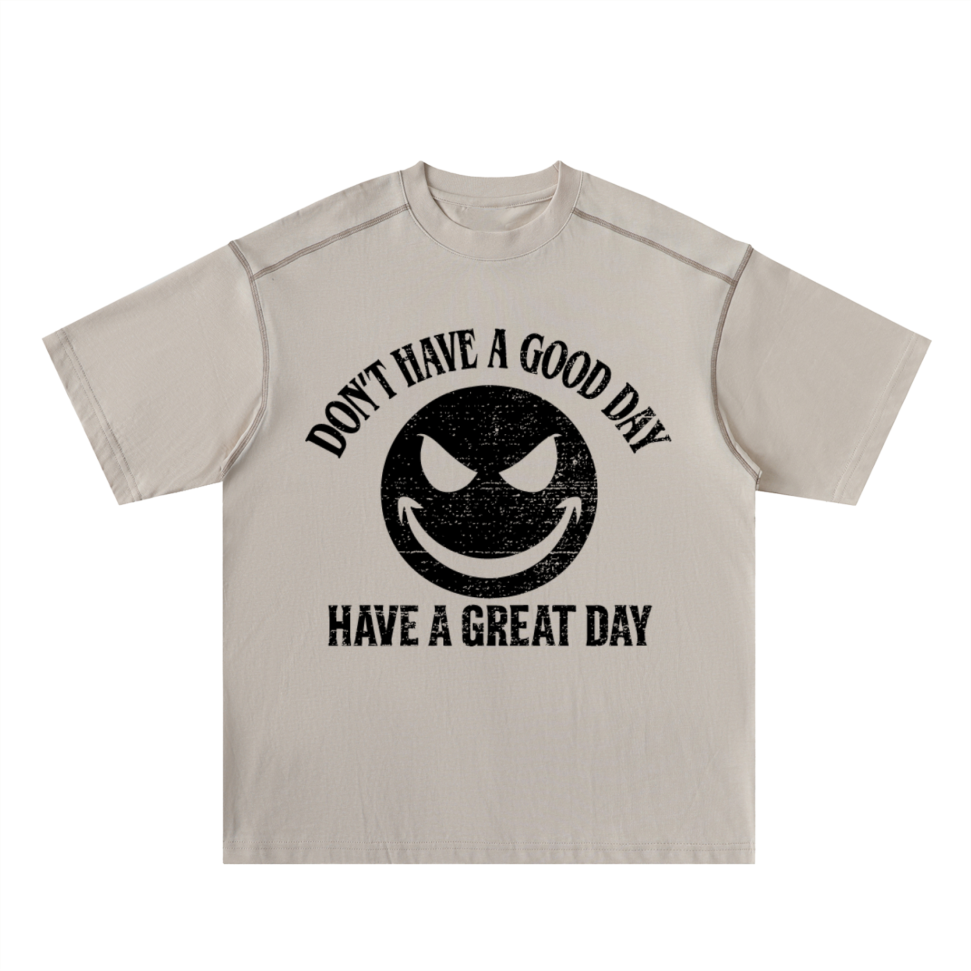 Oversized Contrast-Stitched Cotton Tee