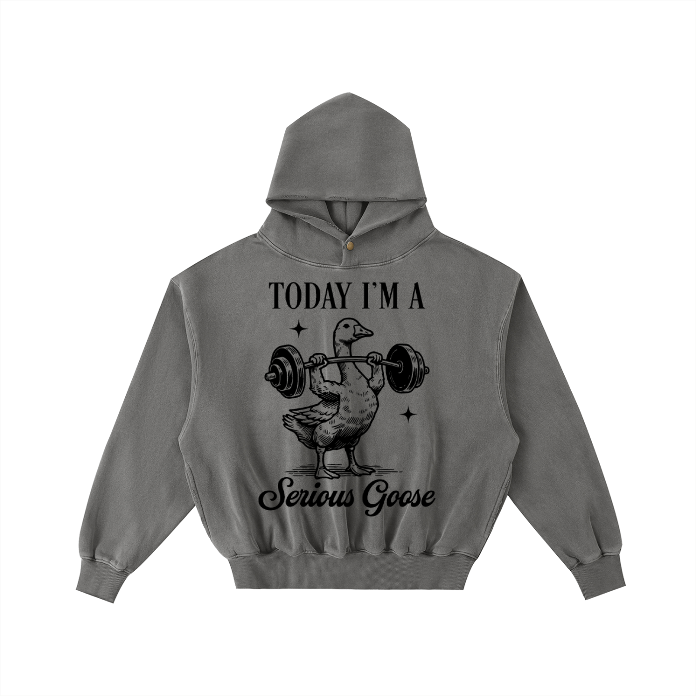 Frayed Enzyme Washed Fleece Hoodie