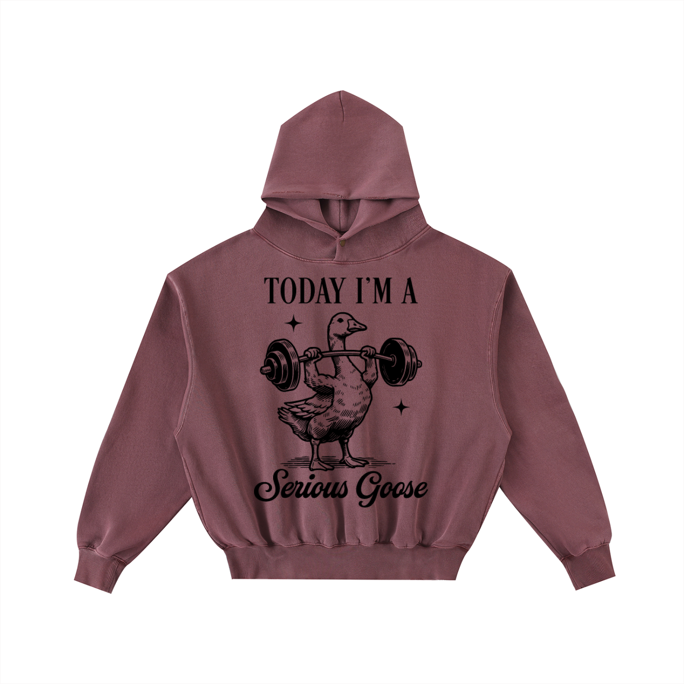 Frayed Enzyme Washed Fleece Hoodie